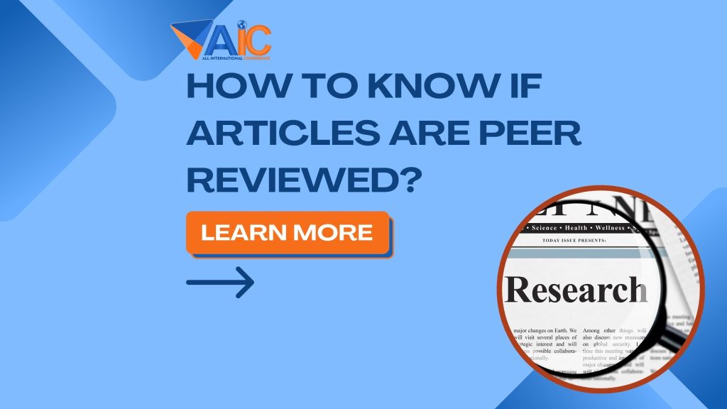 How to Know if Articles are Peer Reviewed